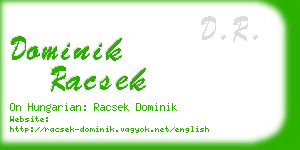 dominik racsek business card